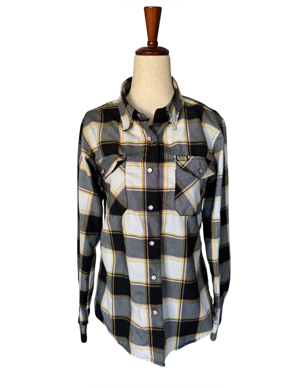 Dixxon L7 Loud Limited Edition Women’s Pearl Snap Flannel Shirt sz Medium